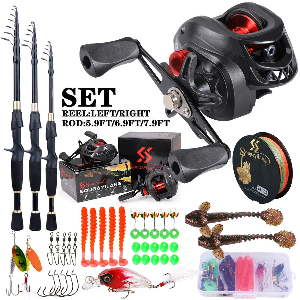 Spincast Reel - Удочка и Катушка Sougayilang, телескопическая Ультралегкая